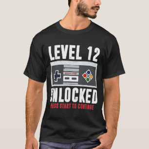 Stufe 12 Unverschlossene 12 Jahre alter Gamer 12. T-Shirt