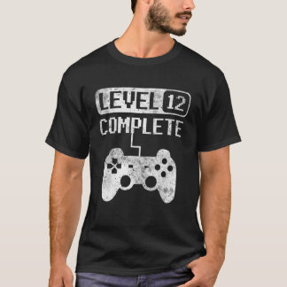Stufe 12 Vollständiger Geburtstag 12 Jahre Gamer G T-Shirt