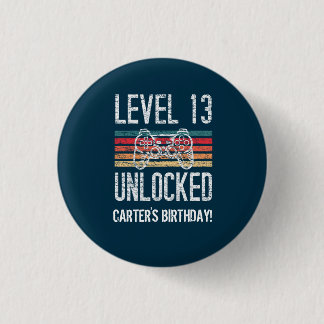 Stufe 13 Entsperrte 13. Geburtstag Personalisiert Button