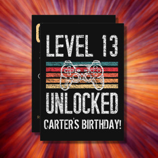 Stufe 13 Entsperrte 13. Geburtstag Personalisiert Einladung