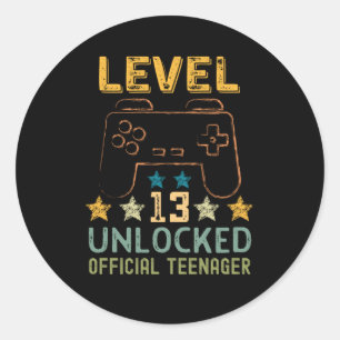 Stufe 13 entsperrte offizielle Spielerinnen und Sp Runder Aufkleber