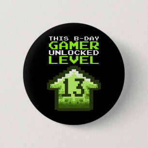Stufe 13 Unverriegeltes Geburtstagsvideospiel 13.  Button