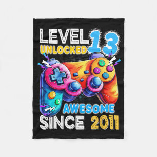 Stufe 13 Unverriegeltes Videospiel 13. Geburtstag Fleecedecke