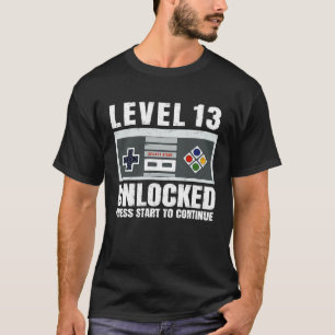 Stufe 13 Unverschlossene 13 Jahre alter Gamer 13. T-Shirt