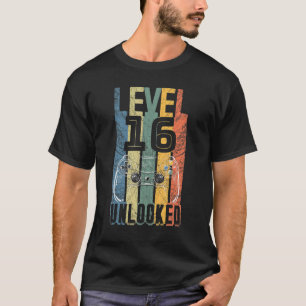 Stufe 16 Entsperrte 16 Jahre alter Funny Gamer Boy T-Shirt