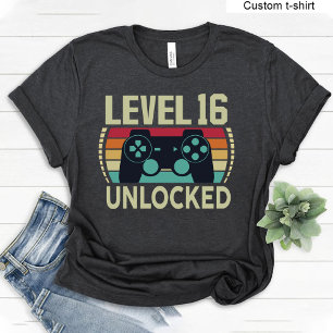 Stufe 16 Unverschlossenes Vintag Gaming 16 Geburts T-Shirt
