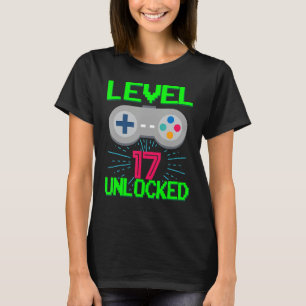 Stufe 17 Geburtstag Junge 17 Jahre alte Videospiel T-Shirt