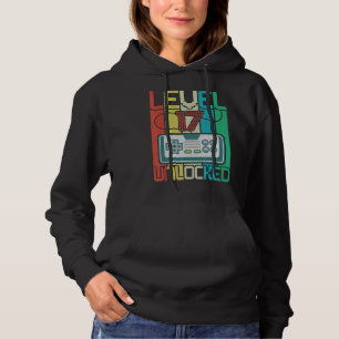 Stufe 17 Unverriegelter Videospieler 17. Geburtsta Hoodie