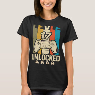 Stufe 17 Unverschlossenes 17. Geburtstags-Videospi T-Shirt