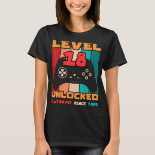 Stufe 18 Entsperrte Gamer-Gestaltung am Geburtstag T-Shirt