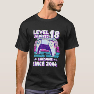 Stufe 18 Ungesperrtes Bday Gamer Boy Girl 18 Jahre T-Shirt
