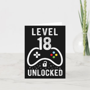 Stufe 18 Unverriegeltes Videospiel 18. Geburtstags Karte