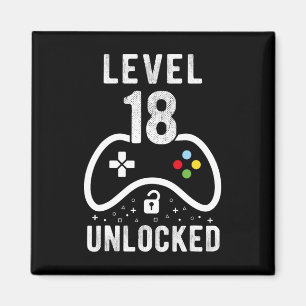 Stufe 18 Unverriegeltes Videospiel 18. Geburtstags Magnet