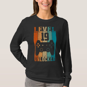 Stufe 19 Unverriegelter Videospieler 19. Geburtsta T-Shirt