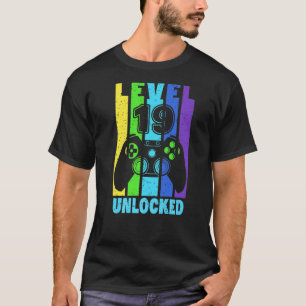 Stufe 19 Unverschlossene 19 Jahre alter Junge Game T-Shirt