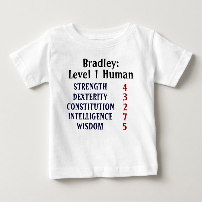 Stufe 1 Personalisiert Baby T-shirt (Vorderseite)