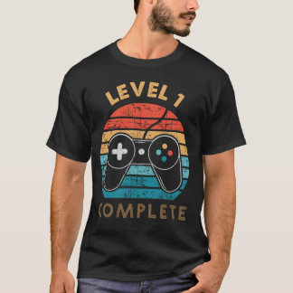 Stufe 1 Vollständiges Gamer-Geburtstagsgeschenk T-Shirt