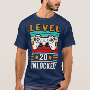 Stufe 20 Unverriegelter Geburtstag Retro Vintager  T-Shirt
