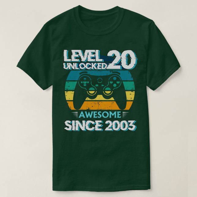 Stufe 20 Unverschlossen Phantastisch 2003 20. Gebu T-Shirt (Design vorne)