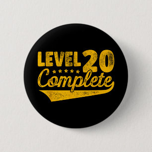 Stufe 20 Vollständiges Vintages 20. Hochzeitstag Button