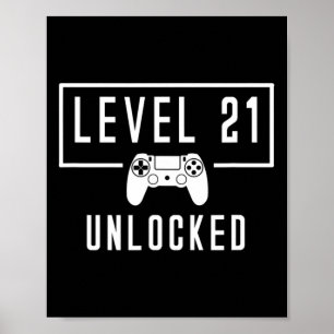 Stufe 21 21. Jahr Unverschlossener Videospieltag Poster
