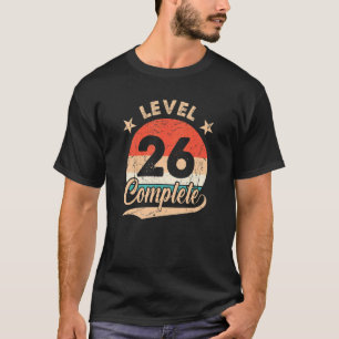 Stufe 26 Vollständiger Retro 26. Hochzeitstag T-Shirt