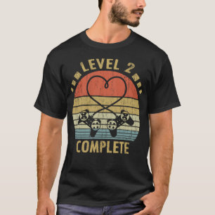 Stufe 2 abgeschlossen - 2. Hochzeitstag Geschenk V T-Shirt