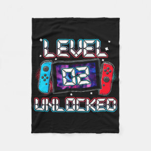 Stufe 2 Unverriegelter Gamer 2. Geburtstagsgeschen Fleecedecke