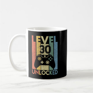 Stufe 30 Ungesperrter Funny Video Gamer 30. Geburt Kaffeetasse
