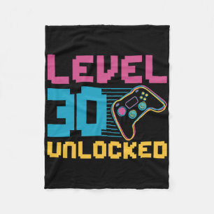 Stufe 30 Unverriegeltes Gaming Geburtstag Fleecedecke
