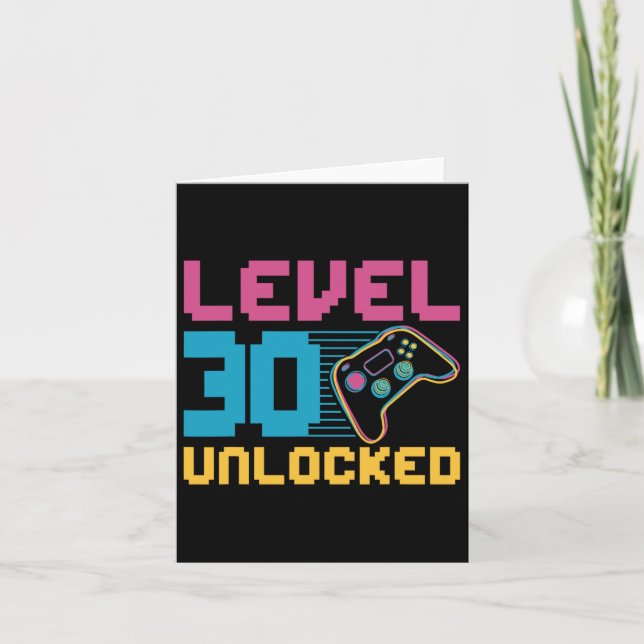 Stufe 30 Unverriegeltes Gaming Geburtstag Karte (Vorderseite)