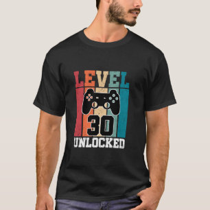 Stufe 30 Unverschlossene 30 Jahre alte Funny Gamer T-Shirt