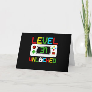 Stufe 31 Unverriegeltes Videospiel 10. Geburtstags Karte