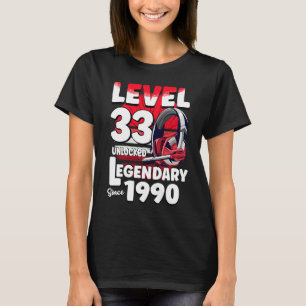 Stufe 33 Jahre unverschlossen Seit 1990 33. Gamer T-Shirt