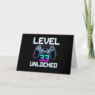 Stufe 33 Ungesperrtes 33. Video Gamer Geburtstagsg Karte