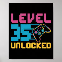 Stufe 35 Entsperrtes Gaming Geburtstag