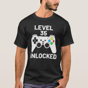 Stufe 35 Ungesperrter Funny Video Gamer Gamepad 35 T-Shirt
