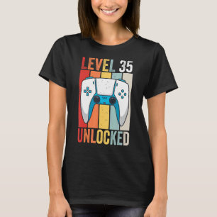 Stufe 35 Unverriegeltes Gaming 35 Jahre alter Game T-Shirt