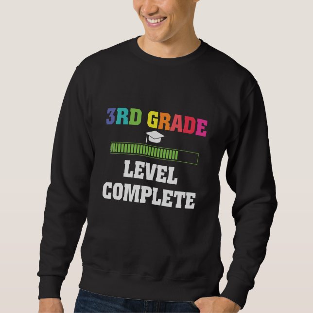 Stufe 3 Abschluss Kinder zurück zum SchulGamer Sweatshirt (Vorderseite)