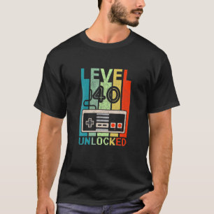 Stufe 40 Entsperrte Videospiele 40 Geburtstagsgesc T-Shirt