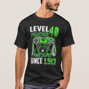 Stufe 40 seit 1983 40. Geburtstag Video G T-Shirt