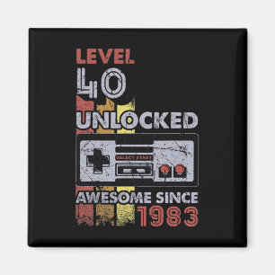 Stufe 40 Unverriegelter Gamer 40. Geburtstagsgesch Magnet