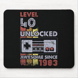 Stufe 40 Unverriegelter Gamer 40. Geburtstagsgesch Mousepad