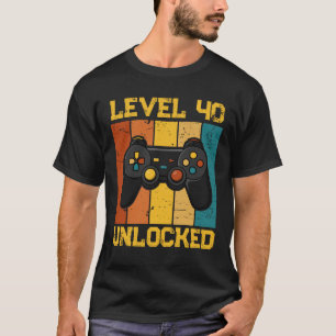 Stufe 40 Unverriegelter Retro Geburtstag T-Shirt