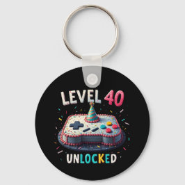 Stufe 40 Unverriegeltes Gaming Stil 40. Geburtstag Schlüsselanhänger