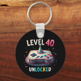 Stufe 40 Unverriegeltes Gaming Stil 40. Geburtstag Schlüsselanhänger