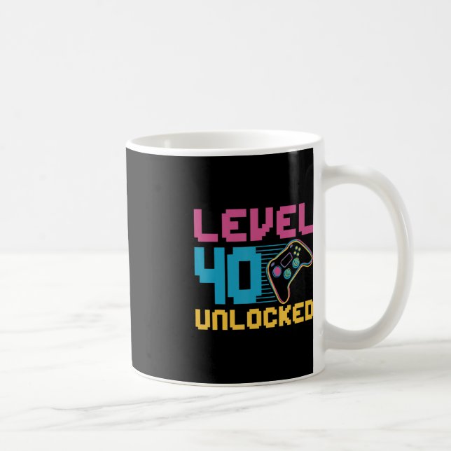 Stufe 40 unverschlossenes Gaming Geburtstag Kaffeetasse (Rechts)