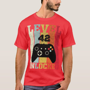 Stufe 42 Unverriegeltes Sonnenvideo 42. Geburtstag T-Shirt