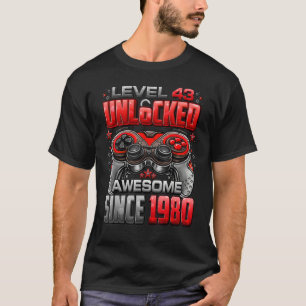 Stufe 43 Phantastisch seit 1980 43. Geburtstag T-Shirt