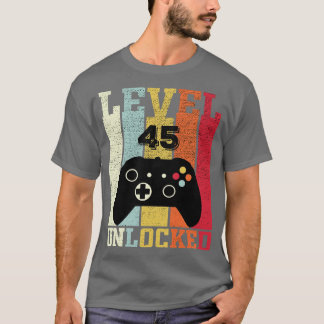 Stufe 45 Entsperrtes Sonnenvideo 45. Geburtstagsge T-Shirt
